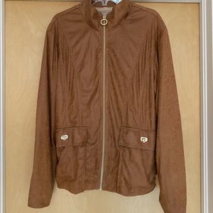 Lightweight Faux Leather suede Jacket Tail Women’s size Large